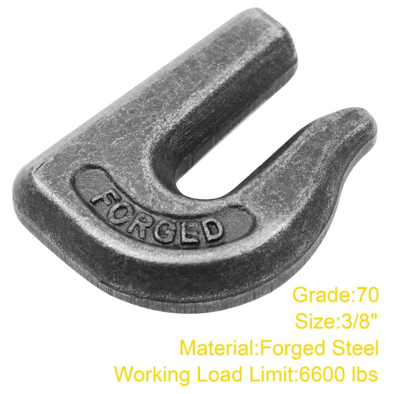 Robbor Grab Hook 3/8" Weld-on Chain G70 Forged Steel Tractor Hook 4Pk Weldable for Car, Truck, SUV, RV, UTV, Tractors - Heavy Duty Tow - Image 5